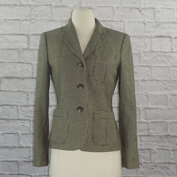 Vintage Ralph Lauren Wool Houndstooth Blazer - Picture 1 of 10